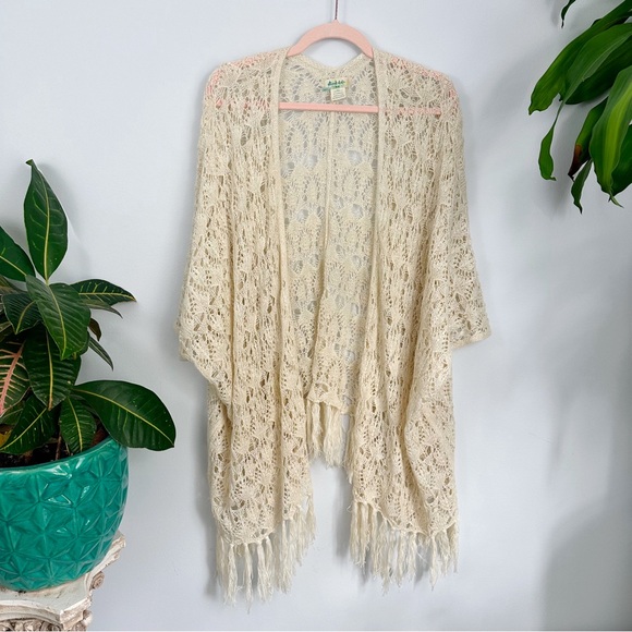 🌾Crochet Bohemian Shawl Poncho Duster, Stevie Nicks, 70’s Altard State Hippie - Picture 8 of 9